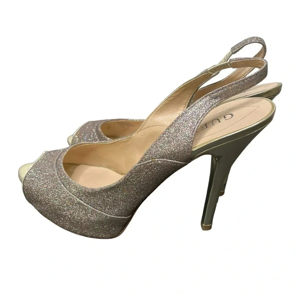 Sparkly silver high heel Guess pumps size 7.5 shoes
